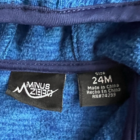 Minus Zero 24 Months Boys Full Zip Hoodie Jacket Sweatshirt - Picture 3 of 3